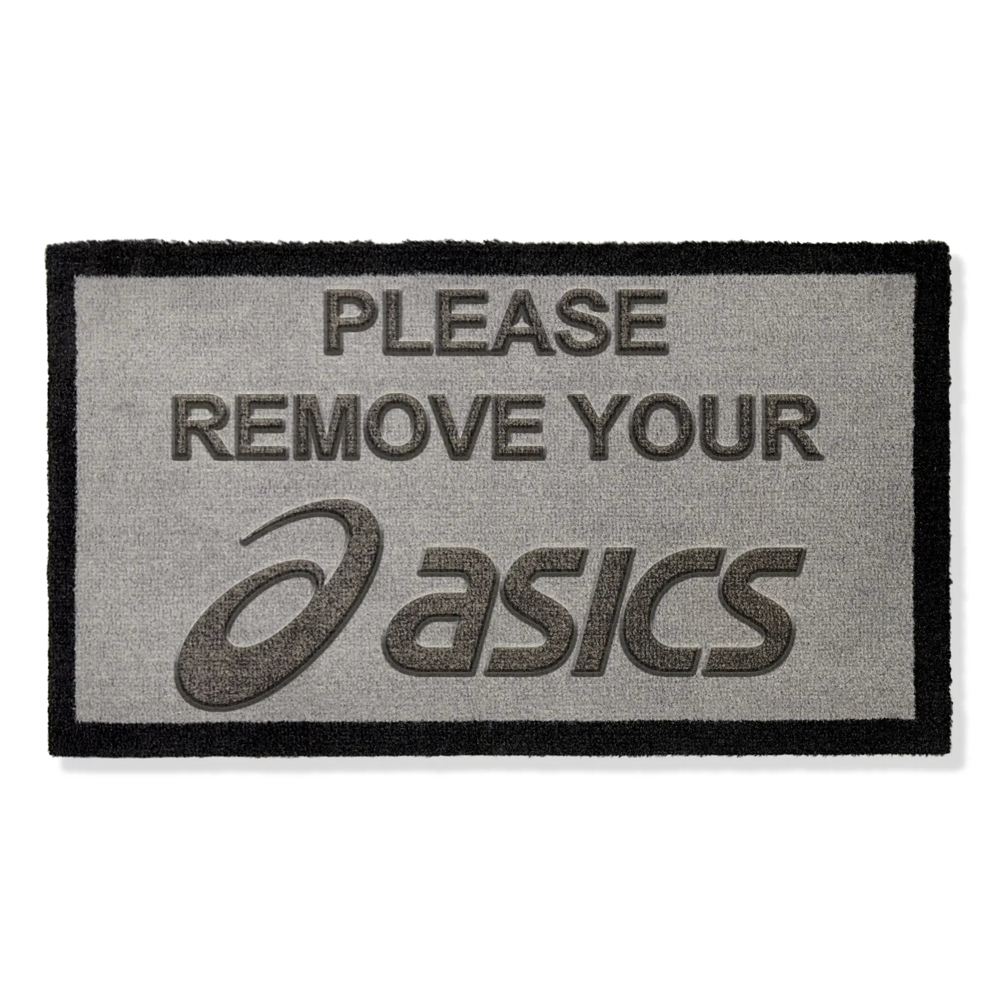 Front View of ASICS Light Grey Doormat 70 x 40cm